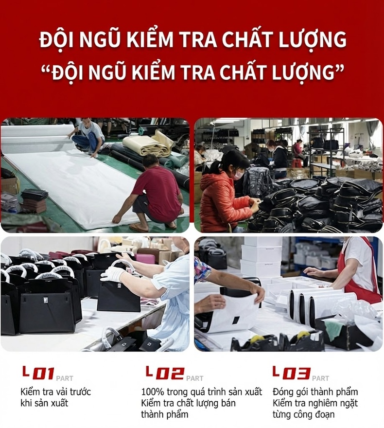 Túi Xách Tay Nữ Da Bò Dáng Bánh Bao Công Sở Màu Be, Nâu chi tiết 20