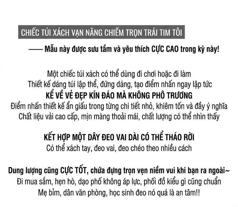 Túi Xách Tay Nữ Da Bò Dáng Hộp Chữ Nhật Đeo Chéo Màu Đen chi tiết 1