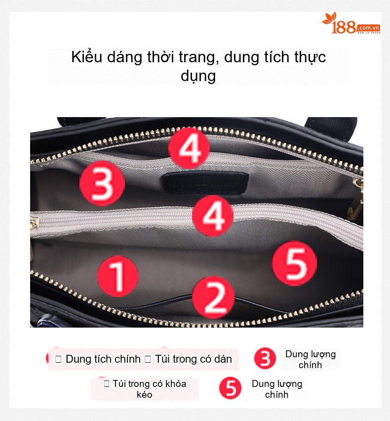 Túi Xách Tay Nữ Da Bò Dáng Vuông Lớn Phong Cách Sang Trọng Màu Đen chi tiết 8