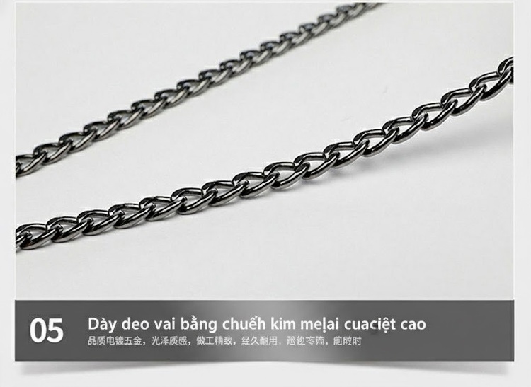 Túi Xách Tay Nữ Da Bò Đeo Chéo Cỡ Lớn Phong Cách Sang Trọng Màu Đen chi tiết 19