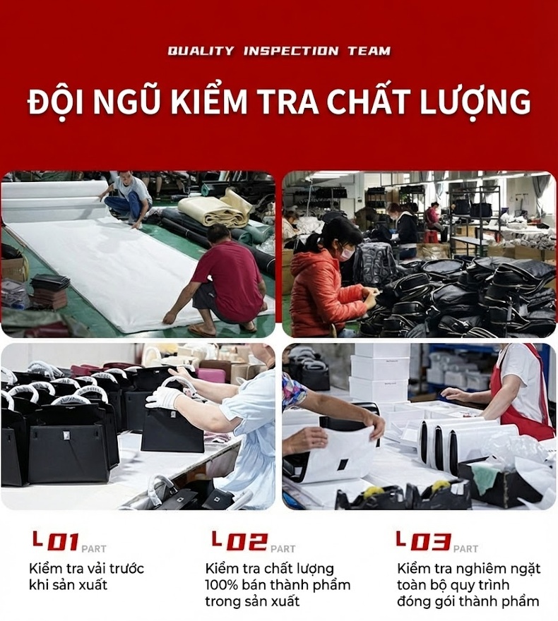 Túi Xách Tay Nữ Da Bò Đeo Chéo Dáng Thùng Màu Trắng Kem, Xanh, Nâu chi tiết 24