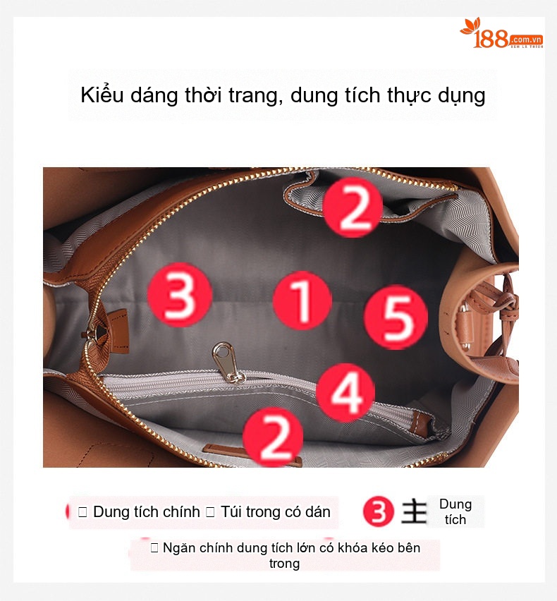 Túi Xách Tay Nữ Da Bò Đeo Chéo Thời Trang Công Sở Dung Tích Lớn Màu Cam chi tiết 8