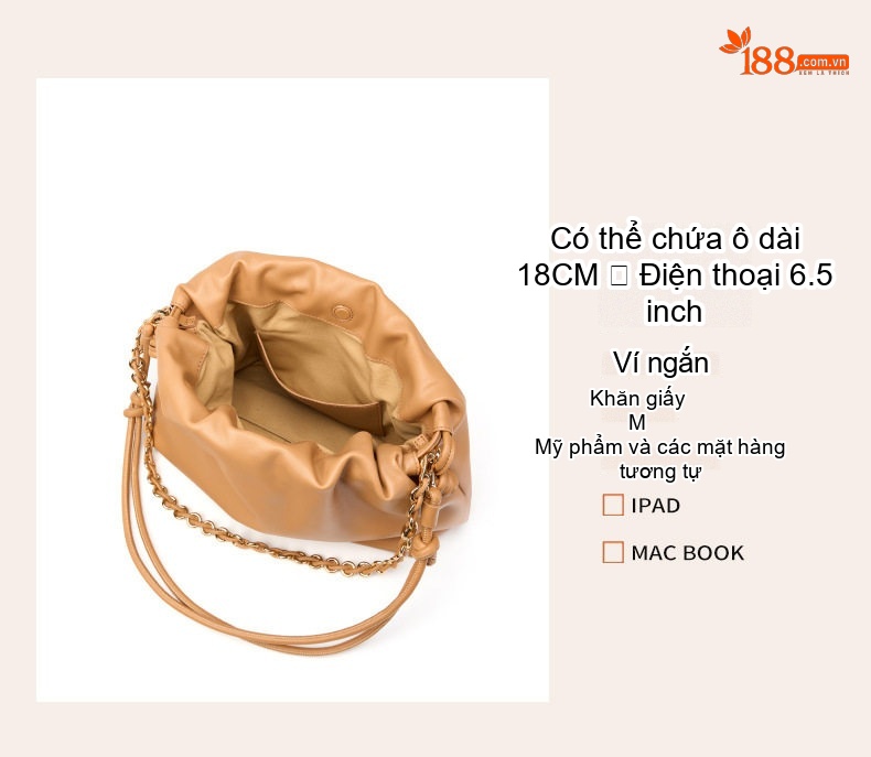 Túi Xách Tay Nữ Da Bò Dung Tích Lớn Đeo Vai/Đeo Chéo Phong Cách Thời Trang Màu Nâu chi tiết 8