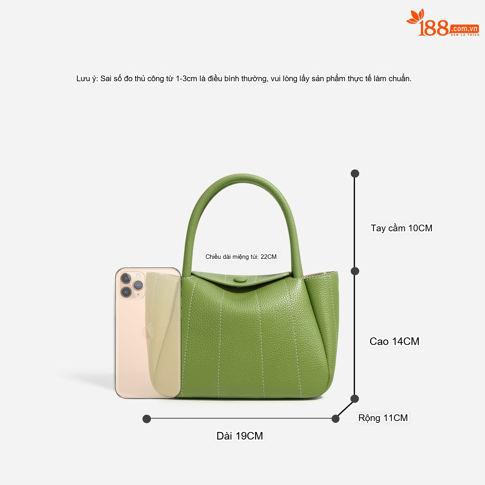 Túi Xách Tay Nữ Da Bò Mini Hình Thỏi Vàng Đeo Vai, Đeo Chéo Màu Kem, Hồng, Xanh Lá