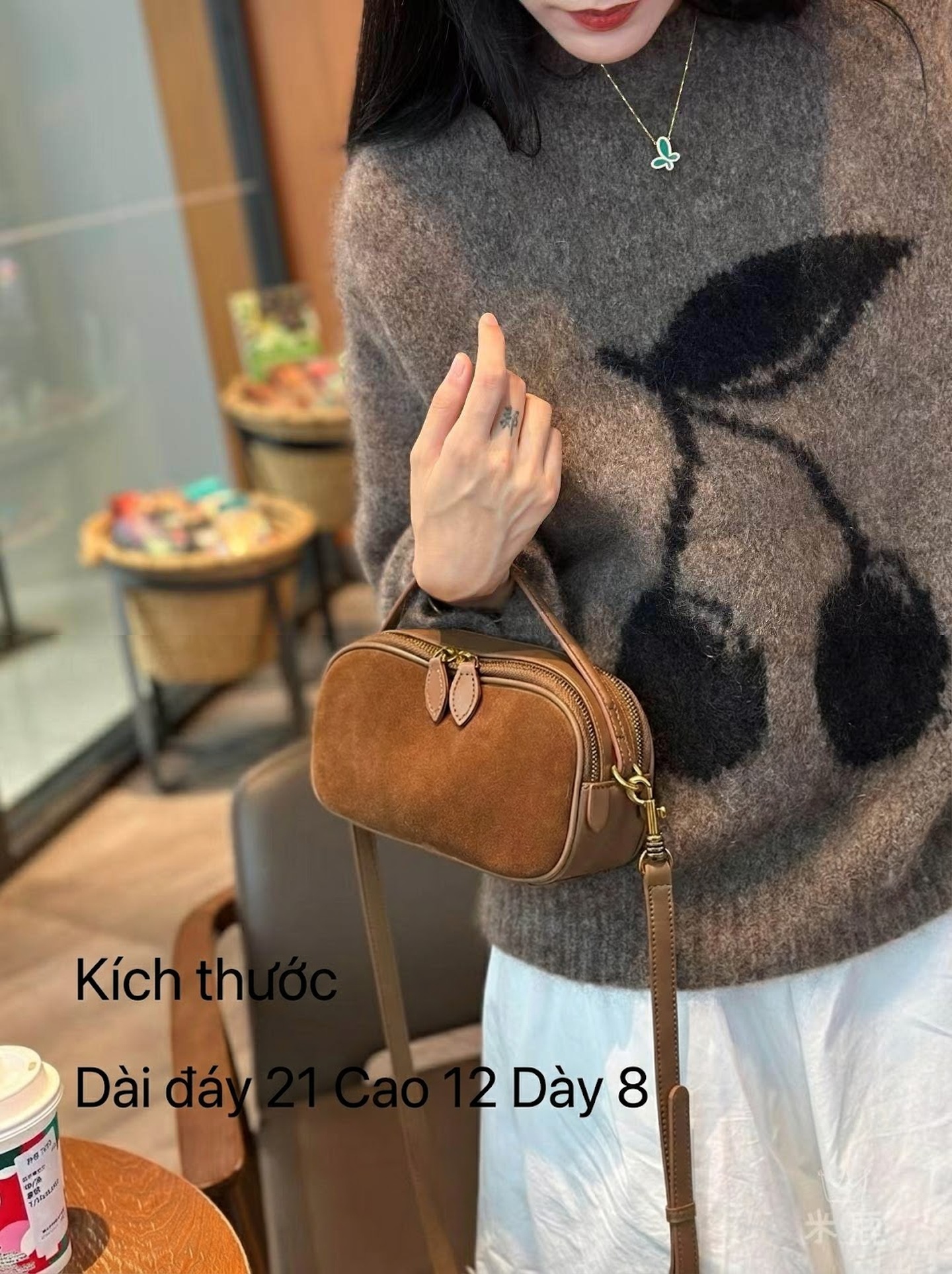 Túi Xách Tay Nữ Da Bò Mờ Đeo Chéo Mini Thời Trang chi tiết 1