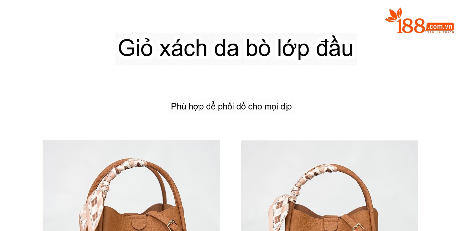 Túi Xách Tay Nữ Da Bò Thiết Kế Vintage Cao Cấp Đeo Vai/Đeo Chéo Màu Nâu chi tiết 3