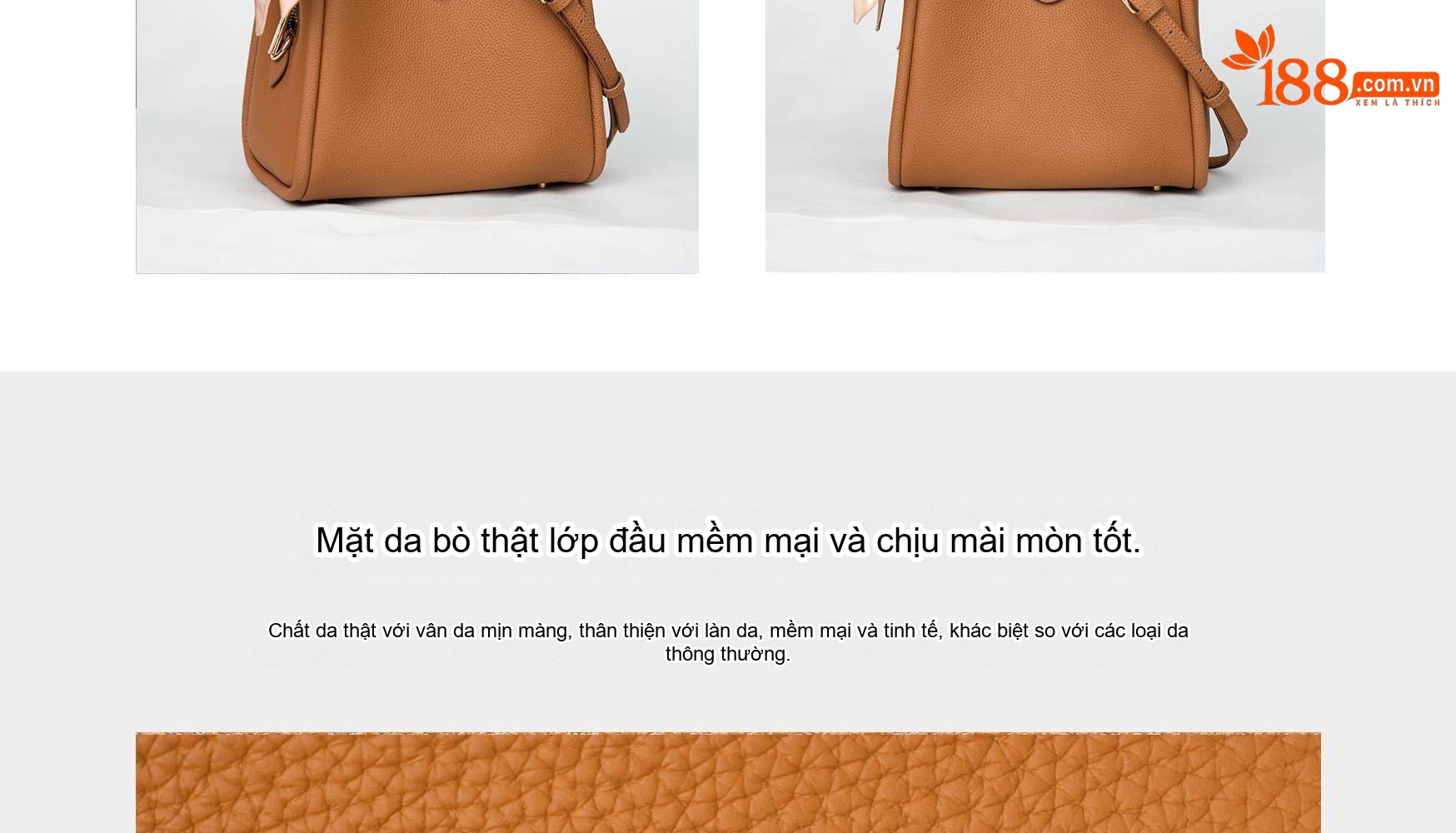 Túi Xách Tay Nữ Da Bò Thiết Kế Vintage Cao Cấp Đeo Vai/Đeo Chéo Màu Nâu chi tiết 4
