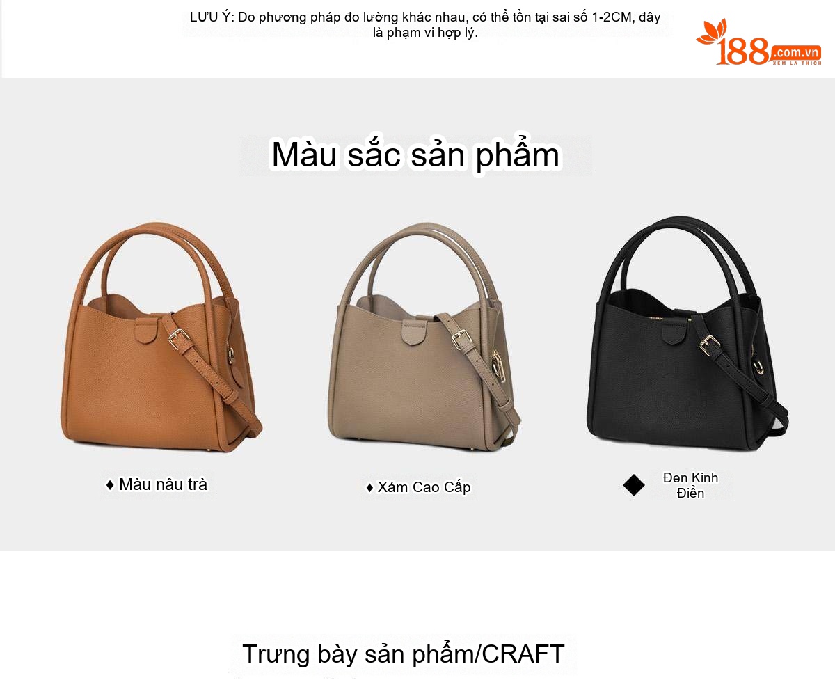 Túi Xách Tay Nữ Da Bò Thiết Kế Vintage Cao Cấp Đeo Vai/Đeo Chéo Màu Nâu chi tiết 9