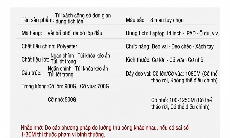 Túi Xách Tay Nữ Da Bò Vải Canvas Lớn Màu Trắng Kem, Nâu chi tiết 24