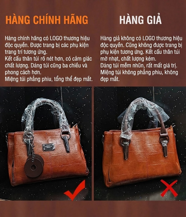Túi Xách Tay Nữ Da Bóng Ba Ngăn Lớn Phong Cách Retro Âu Mỹ Màu Nâu chi tiết 1