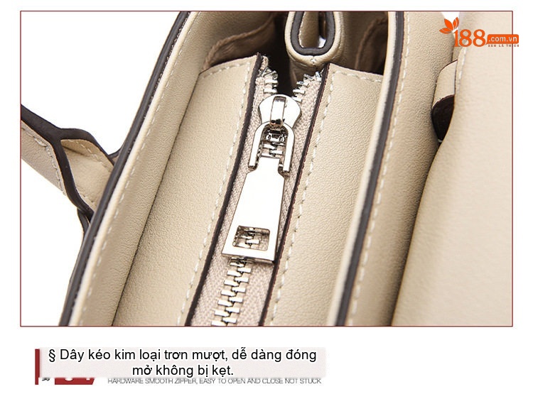 Túi Xách Tay Nữ Da Bóng Cao Cấp Phong Cách Pháp, Túi Đeo Vai, Túi Xách Nữ Công Sở, Túi Đeo Chéo, Túi Lớn Màu Trắng, Đen chi tiết 12