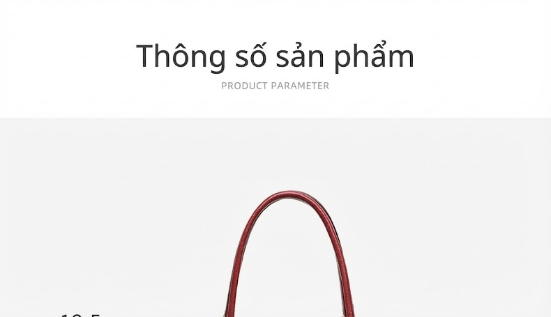 Túi Xách Tay Nữ Da Bóng Đeo Chéo Cao Cấp Phong Cách Quý Phái Màu Đỏ chi tiết 7
