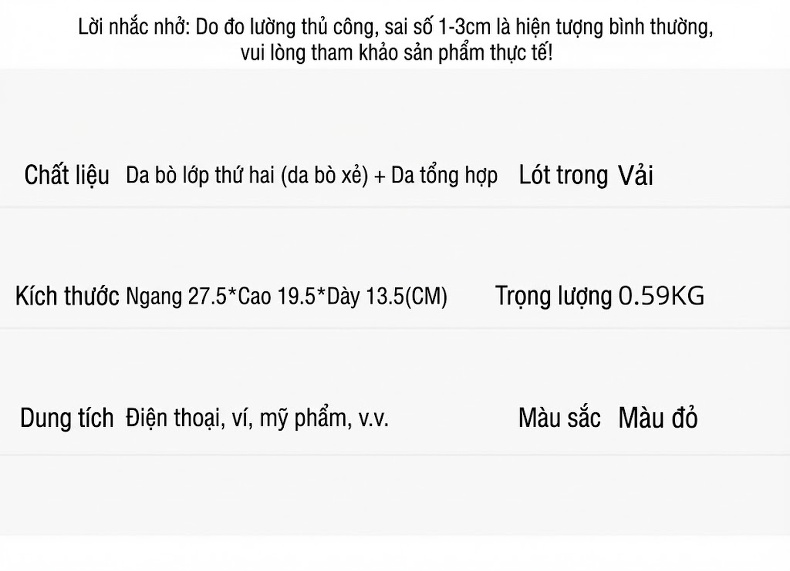 Túi Xách Tay Nữ Da Bóng Đeo Chéo Cao Cấp Phong Cách Quý Phái Màu Đỏ chi tiết 9