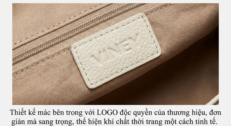 Túi Xách Tay Nữ Da Bóng Đeo Vai/Đeo Chéo Kiểu Túi Bucket Màu Trắng Kem chi tiết 18