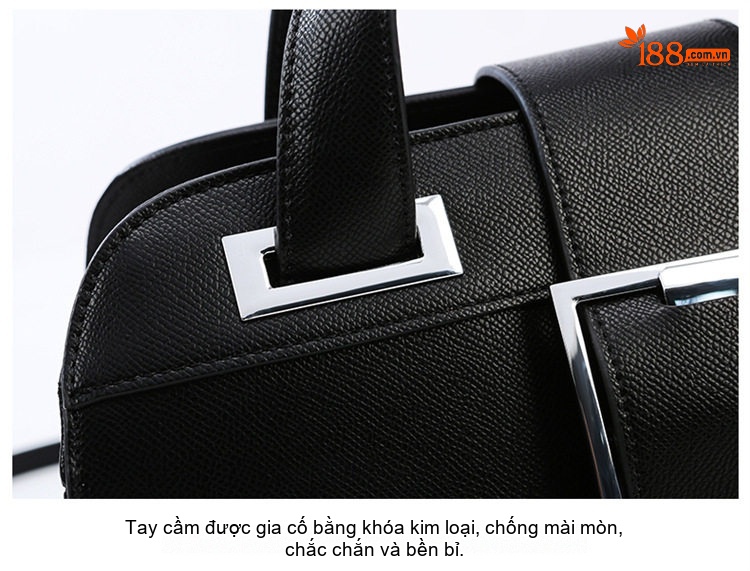 Túi Xách Tay Nữ Da Bóng Lớn Cao Cấp, Túi Tote Đeo Chéo Công Sở Màu Đen chi tiết 28