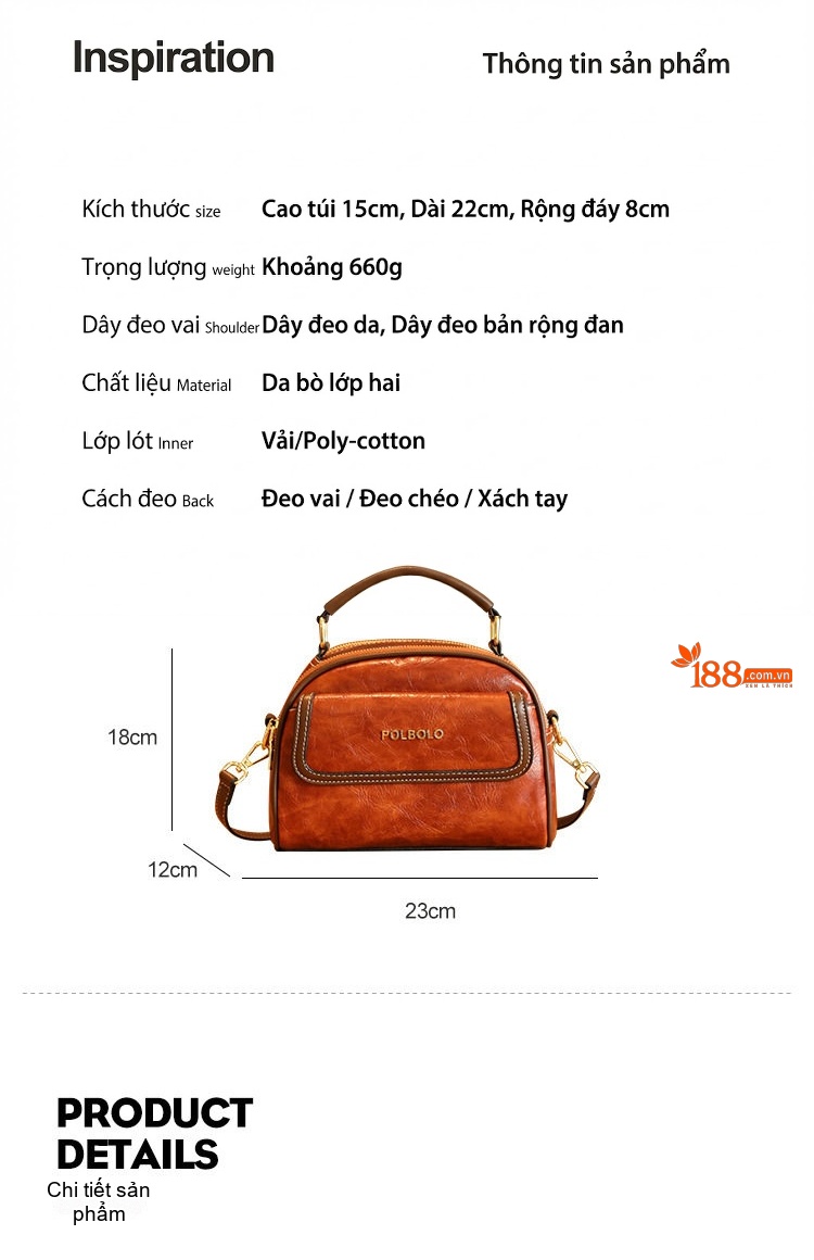 Túi Xách Tay Nữ Da Bóng Mini Đeo Chéo Đựng Điện Thoại Màu Đỏ, Nâu, Đen chi tiết 48