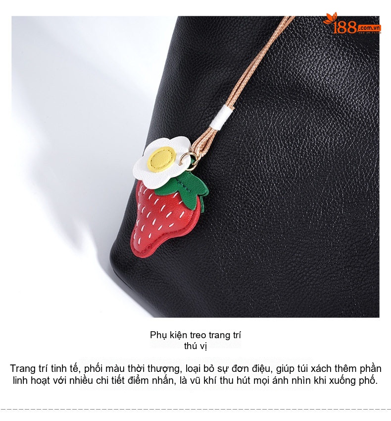 Túi Xách Tay Nữ Da Bóng Phong Cách Retro Cao Cấp Thiết Kế Túi Mẹ Con Màu Đen, Nâu chi tiết 12