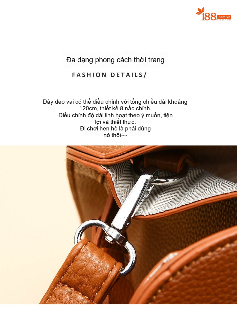 Túi Xách Tay Nữ Da Bóng Sức Chứa Lớn Đeo Vai Đeo Chéo Túi Tote Túi Mẹ Bầu Màu Nâu, Xám, Đen chi tiết 5