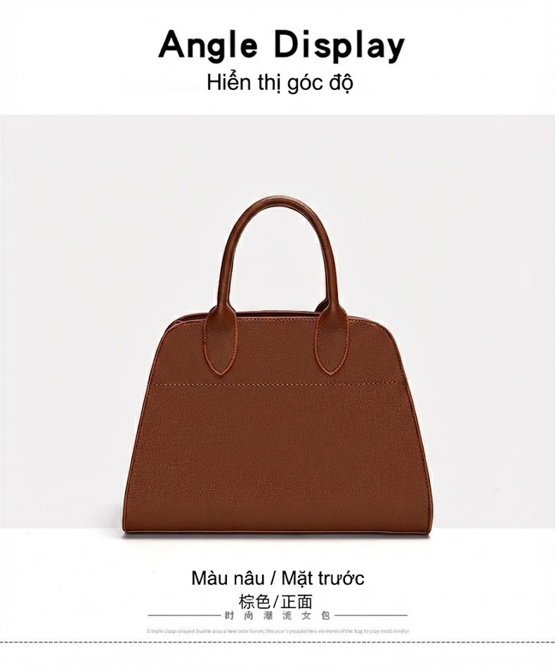 Túi Xách Tay Nữ Da Bóng Sức Chứa Lớn Đeo Vai Đeo Chéo Túi Tote Túi Mẹ Bầu Màu Nâu, Xám, Đen chi tiết 15