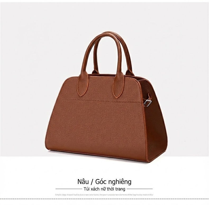 Túi Xách Tay Nữ Da Bóng Sức Chứa Lớn Đeo Vai Đeo Chéo Túi Tote Túi Mẹ Bầu Màu Nâu, Xám, Đen chi tiết 16