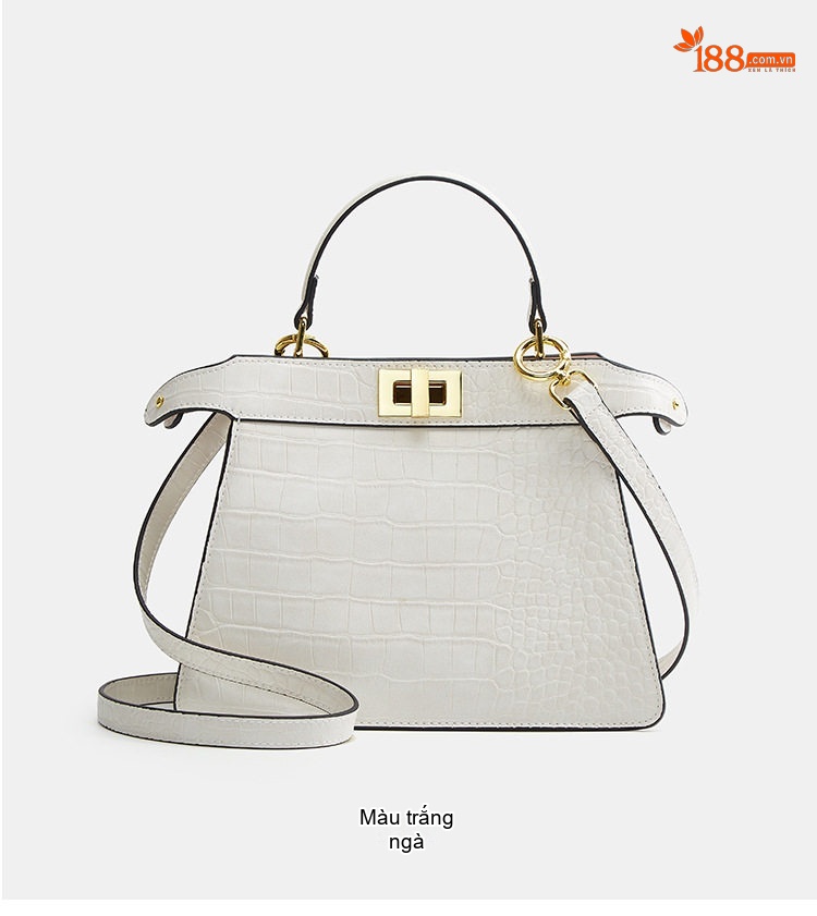 Túi Xách Tay Nữ Da Bóng Thiết Kế Sang Trọng Đeo Vai, Đeo Chéo Sức Chứa Lớn Màu Đen, Trắng, Nâu, Xám... chi tiết 10