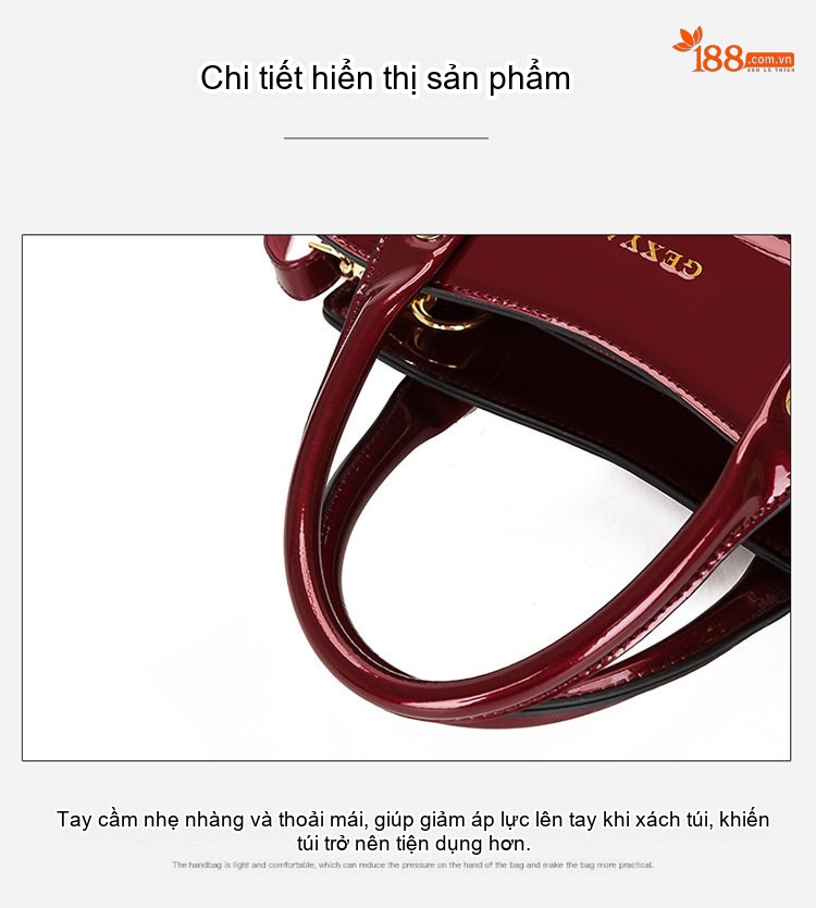 Túi Xách Tay Nữ Da Bóng Vân Cá Sấu Cao Cấp, Túi Tote Lớn Sang Trọng Màu Đỏ Rượu, Đen chi tiết 22