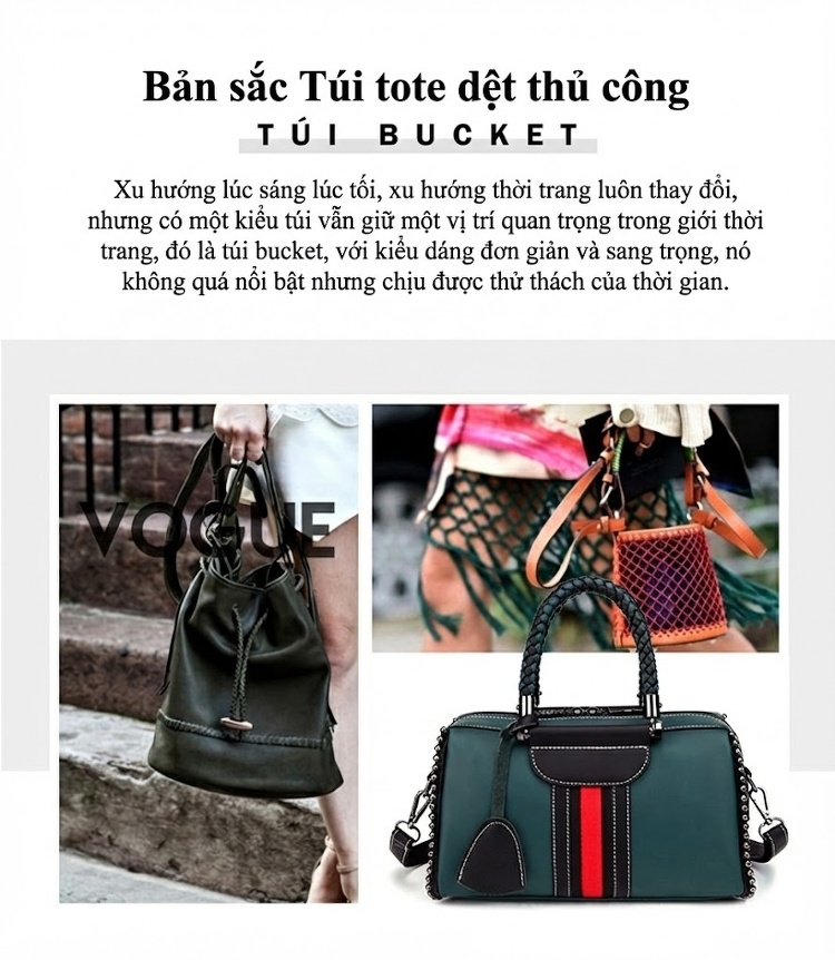 Túi Xách Tay Nữ Da Mềm Dáng Gối Hoạ Tiết Sọc Màu Đen, Đỏ, Xanh Lá chi tiết 3