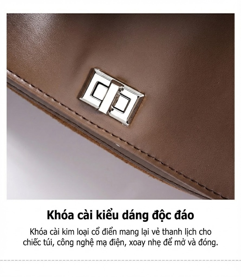Túi Xách Tay Nữ Da Mờ Kiểu Dáng Đơn Giản Màu Nâu, Xanh, Đỏ, Đen chi tiết 14