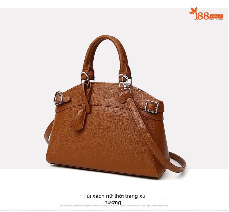 Túi Xách Tay Nữ Da Mờ Sức Chứa Lớn Phong Cách Retro Thanh Lịch Màu Nâu, Đen chi tiết 10