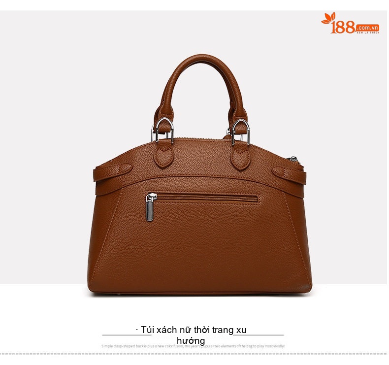 Túi Xách Tay Nữ Da Mờ Sức Chứa Lớn Phong Cách Retro Thanh Lịch Màu Nâu, Đen chi tiết 12