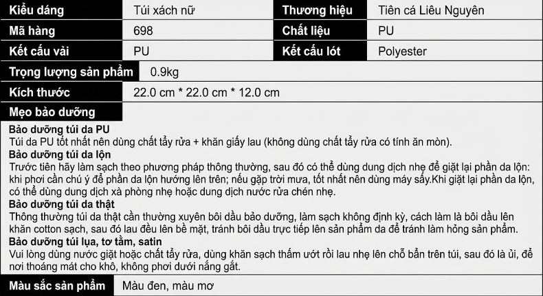 Túi Xách Tay Nữ Da PU Họa Tiết Da Rắn Hình Hộp Phong Cách Âu Mỹ Đeo Vai, Đeo Chéo Màu Đen, Trắng chi tiết 9