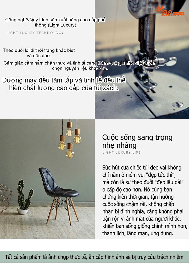 Túi Xách Tay Nữ Da PU Vân Litchi Đeo Vai, Đeo Chéo Thời Trang Màu Be, Đen, Cam, Trắng... chi tiết 25