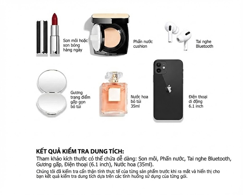Túi Xách Tay Nữ Da PU Vân Litchi Đeo Vai, Đeo Chéo Thời Trang Màu Be, Đen, Cam, Trắng... chi tiết 7