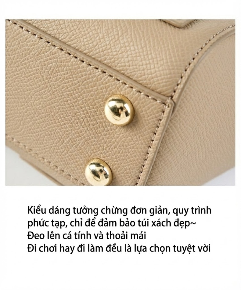 Túi Xách Tay Nữ Da Thật Cánh Én Đeo Vai, Đeo Chéo Phong Cách Hàn Quốc Màu Đen, Kem chi tiết 24