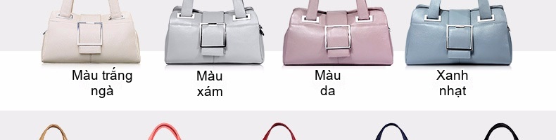 Túi Xách Tay Nữ Da Thật Dáng Gối Màu Đỏ chi tiết 30