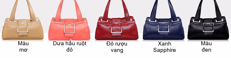Túi Xách Tay Nữ Da Thật Dáng Gối Màu Đỏ chi tiết 31