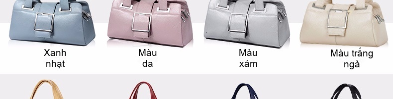 Túi Xách Tay Nữ Da Thật Dáng Gối Màu Đỏ chi tiết 33