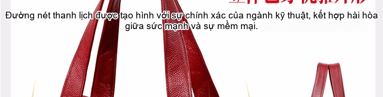 Túi Xách Tay Nữ Da Thật Dáng Gối Màu Đỏ chi tiết 42