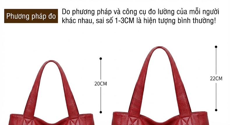 Túi Xách Tay Nữ Da Thật Dáng Gối Màu Đỏ chi tiết 25