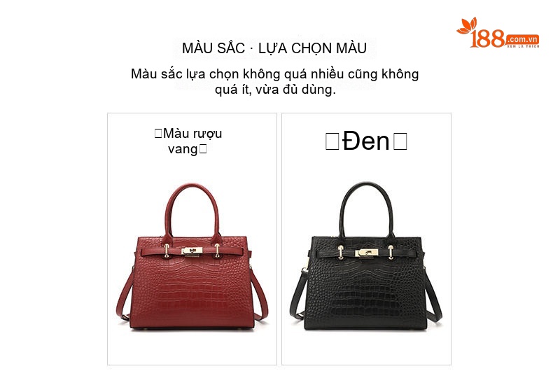 Túi Xách Tay Nữ Da Thật Dáng Hộp Lớn Phong Cách Thời Trang Màu Đỏ chi tiết 6