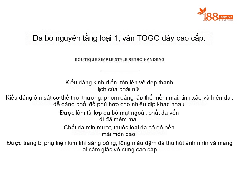 Túi Xách Tay Nữ Da Thật Dáng Thùng Quai Xách Túi Mẹ Bỉm Sữa Màu Trắng Kem, Nâu, Xám... chi tiết 2