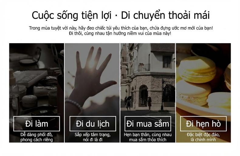 Túi Xách Tay Nữ Da Thật Dáng Vỏ Sò Đường May Tinh Tế Màu Đen, Đỏ, Tím, Xanh Navy... chi tiết 7