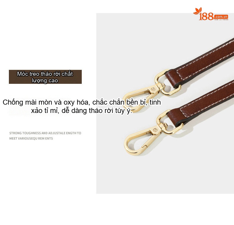Túi Xách Tay Nữ Da Thật Dáng Xô Đeo Vai, Đeo Chéo Màu Nâu chi tiết 10