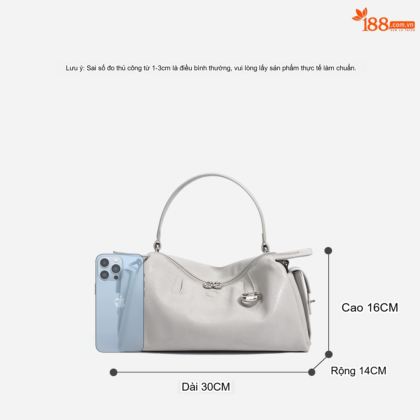 Túi Xách Tay Nữ Da Thật Kiểu Dáng Pillow Thời Trang Công Sở Màu Xám, Hồng
