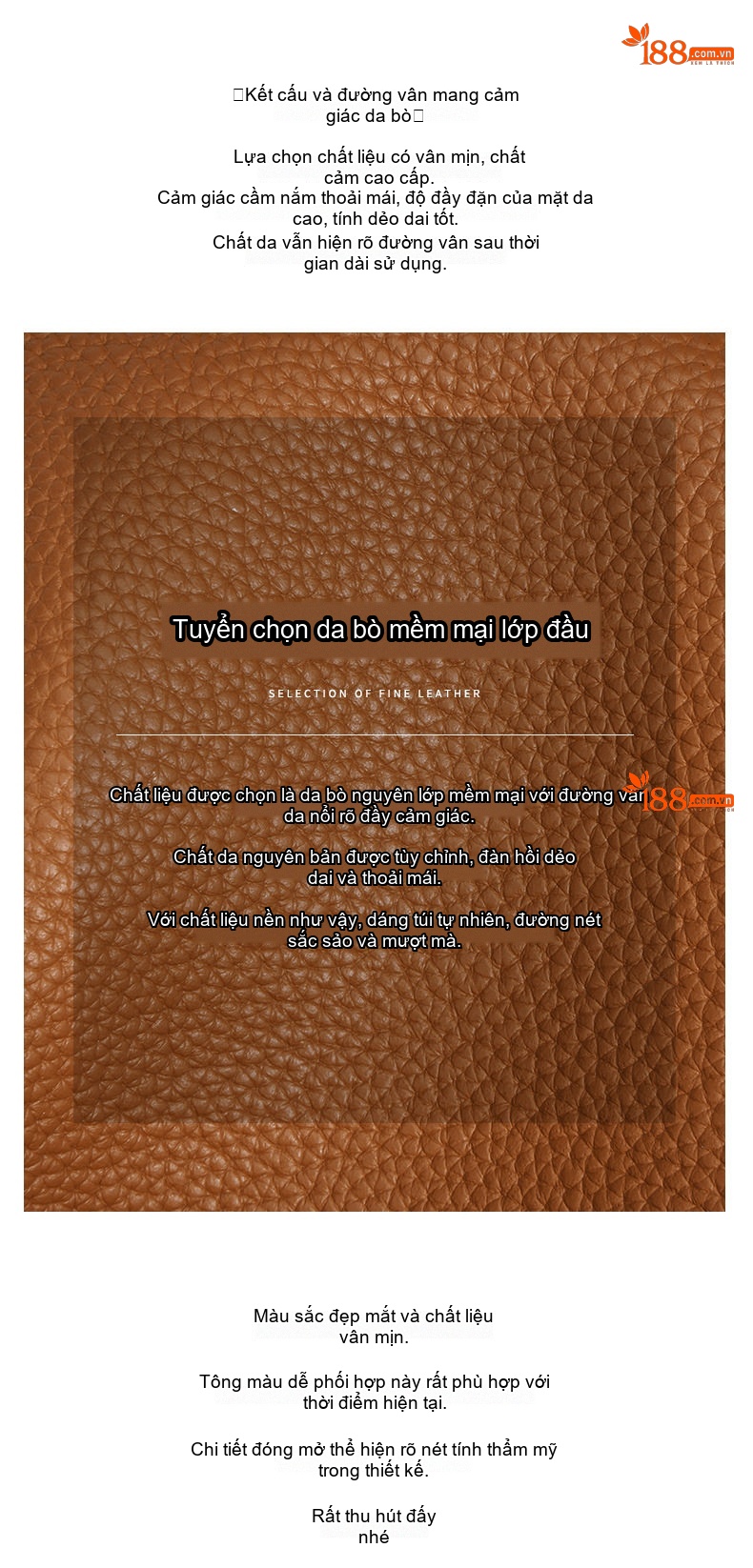 Túi Xách Tay Nữ Da Thật Kiểu Túi Bucket/Giỏ Sách Thời Trang Màu Nâu, Kem chi tiết 8
