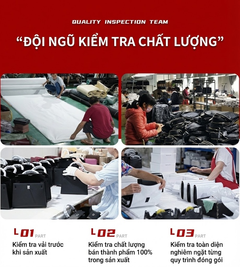 Túi Xách Tay Nữ Da Thật Thiết Kế Thanh Lịch Màu Đỏ, Nâu, Kem, Xanh... chi tiết 21