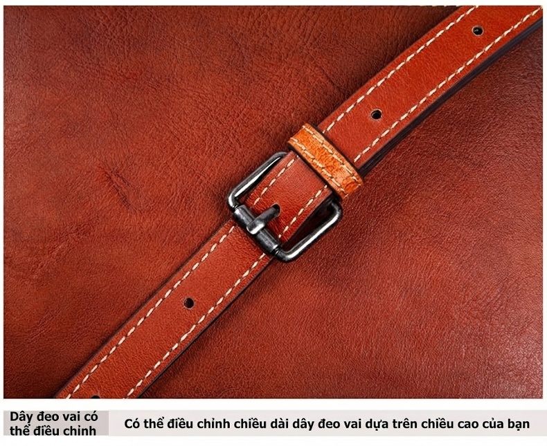Túi Xách Tay Nữ Da Thật Vintage Khắc Họa Tiết Thủ Công Màu Nâu Đỏ, Đen, Vàng chi tiết 18