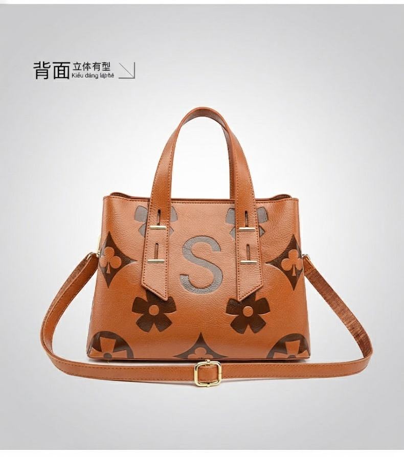 Túi Xách Tay Nữ Dập Nổi Họa Tiết Túi Đeo Chéo Nữ Thời Trang Túi Tote Công Sở Đựng Được Nhiều Đồ Màu Nâu chi tiết 22