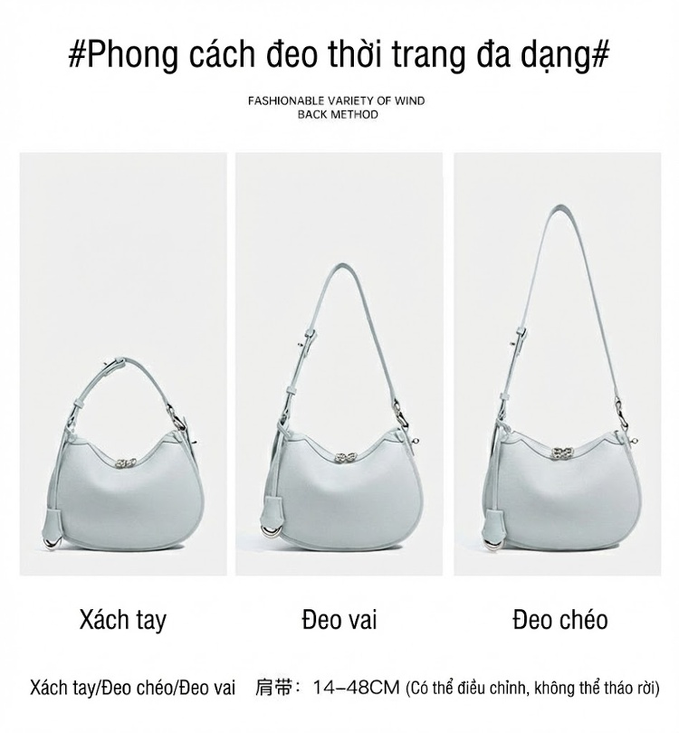 Túi Xách Tay Nữ Đeo Vai Thiết Kế Đơn Giản Da Mờ Sức Chứa Lớn Màu Đen, Nâu, Xám, Xanh... chi tiết 10