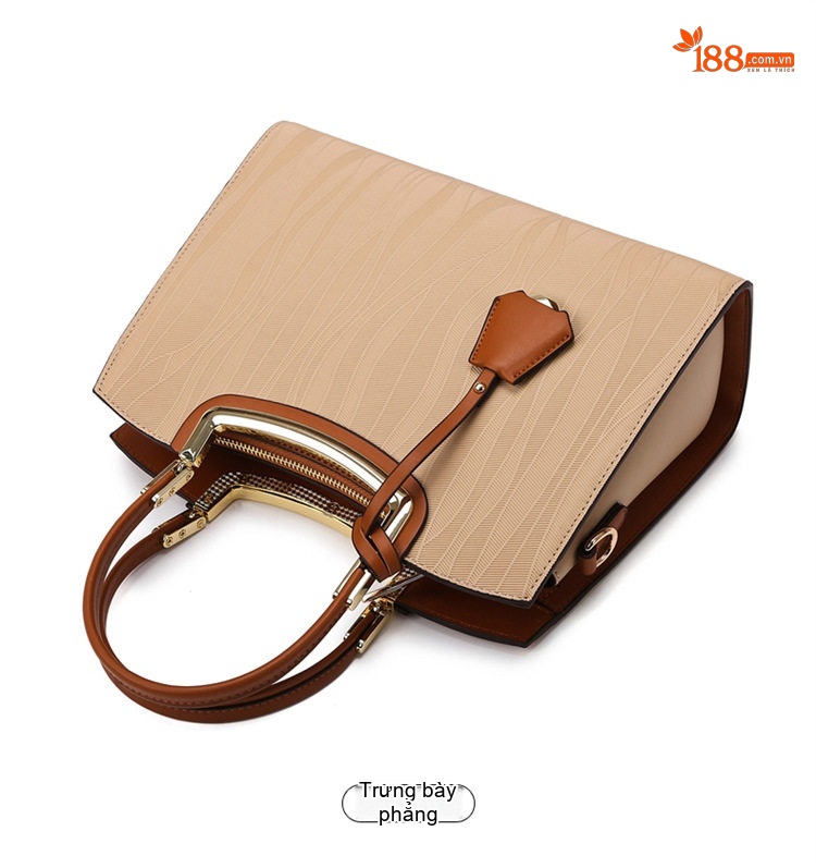 Túi Xách Tay Nữ Đơn Giản Thời Trang Công Sở Đựng Laptop Khổ Lớn Màu Be, Nâu, Đen chi tiết 18